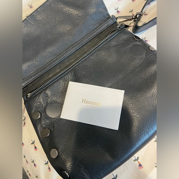 Hammitt Black Leather Fold Over Top Crossbody Purse - Picture 6 of 6